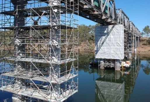Scaffolding on Railway Bridge